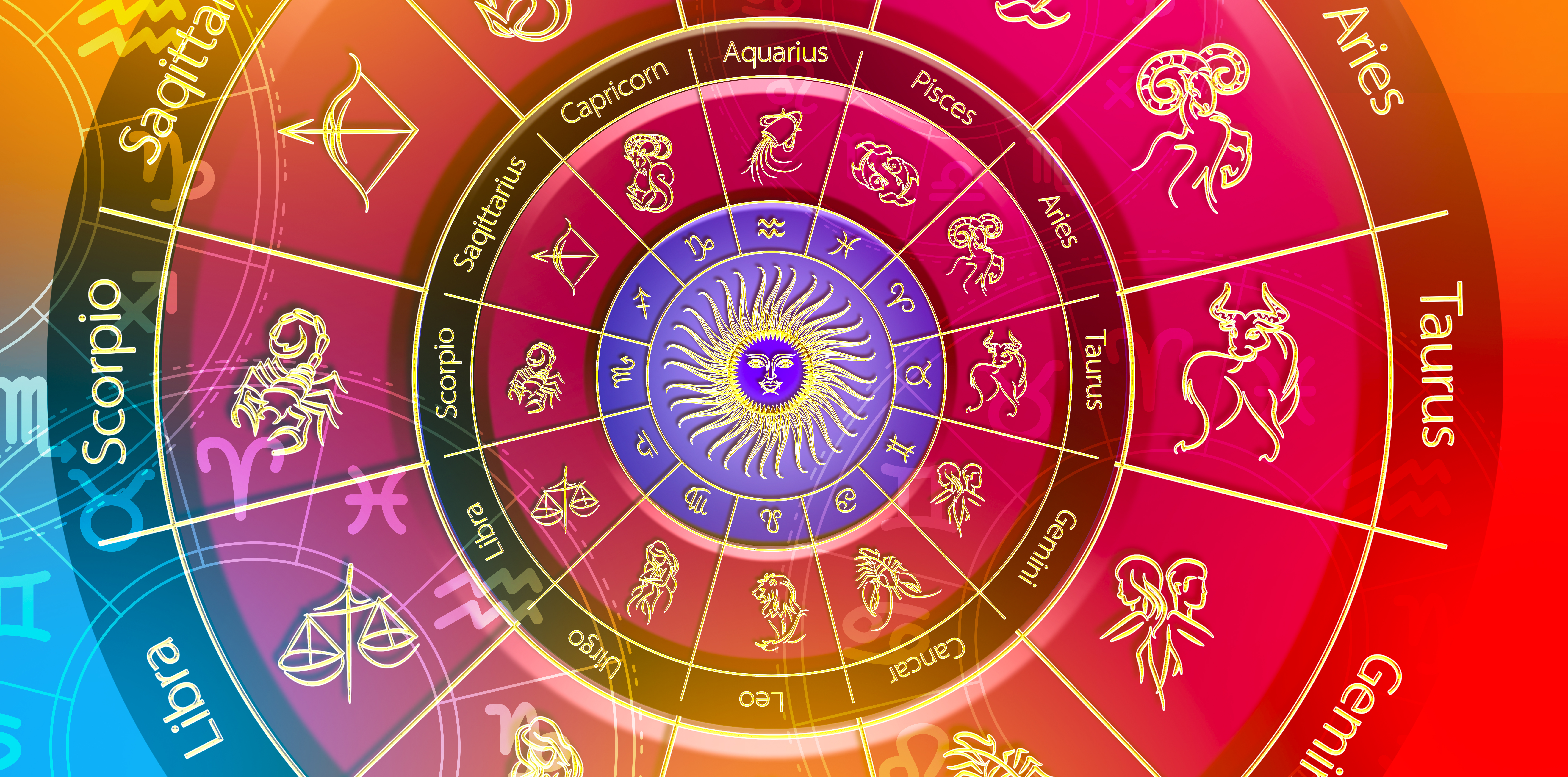 Signos del zodiaco y astrología con constelaciones.