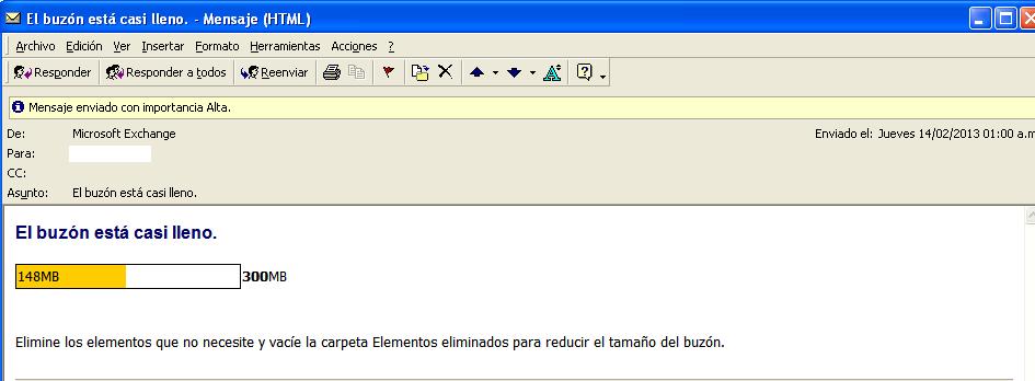 Buzon de outlook discount lleno