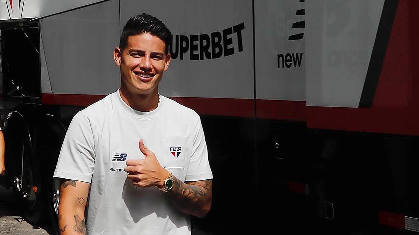 James Rodríguez muestra su felicidad por volver a ser tenido en cuenta para un partido oficial con Sao Paulo.
