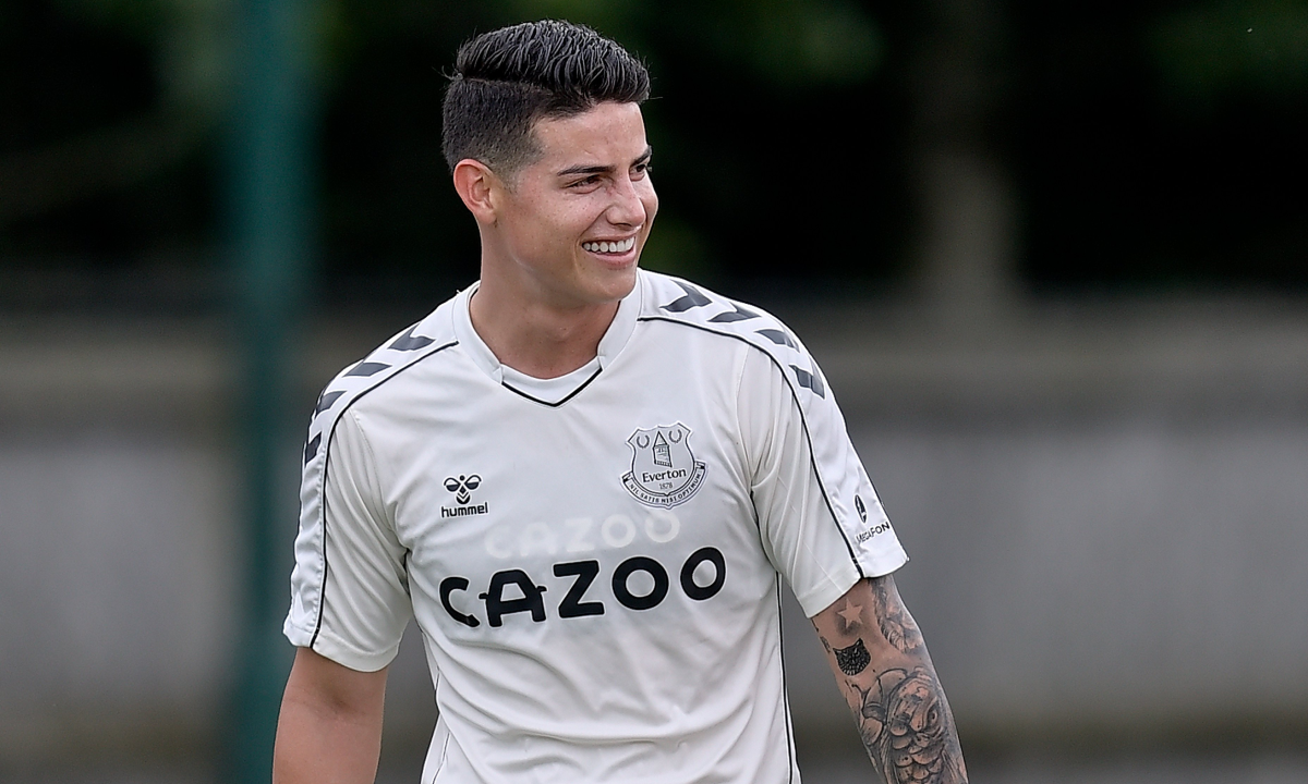 James Rodríguez en el Everton.