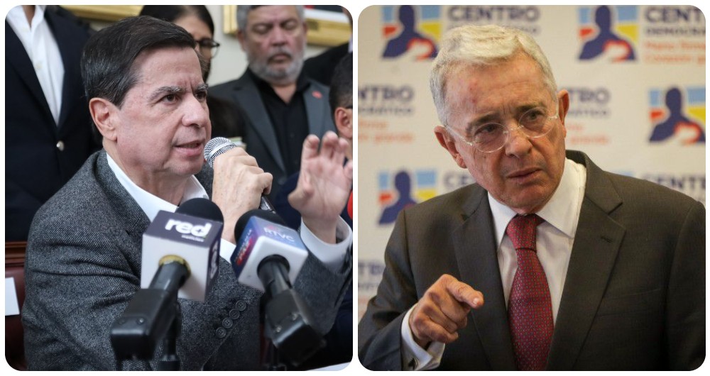 Juan Fernando Cristo y Álvaro Uribe.