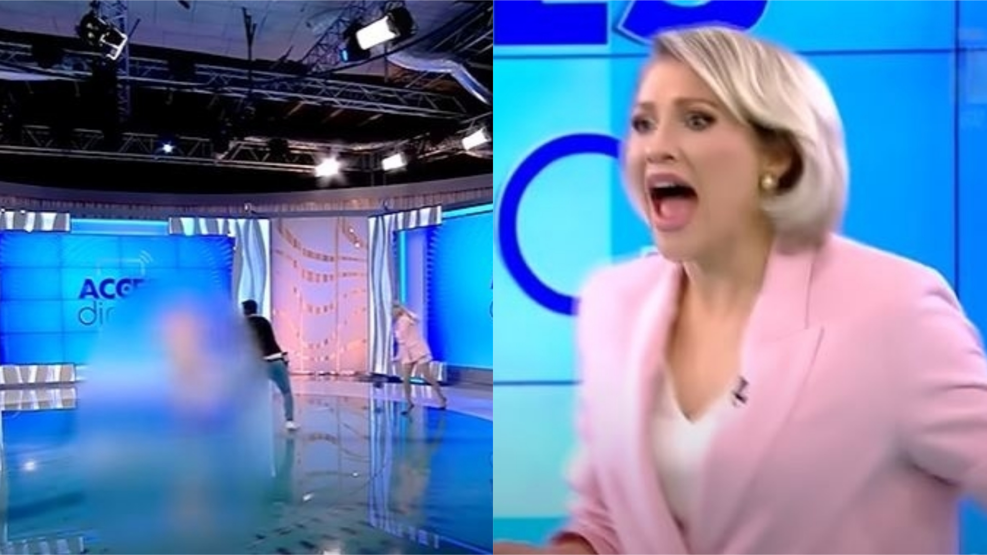 Video: mujer desnuda intentó atacar a una presentadora en plena transmisión  en vivo