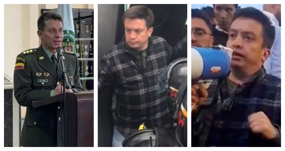 Director de la Policía, general Henry Sanabria, y el viceministro del Interior, Gustavo García