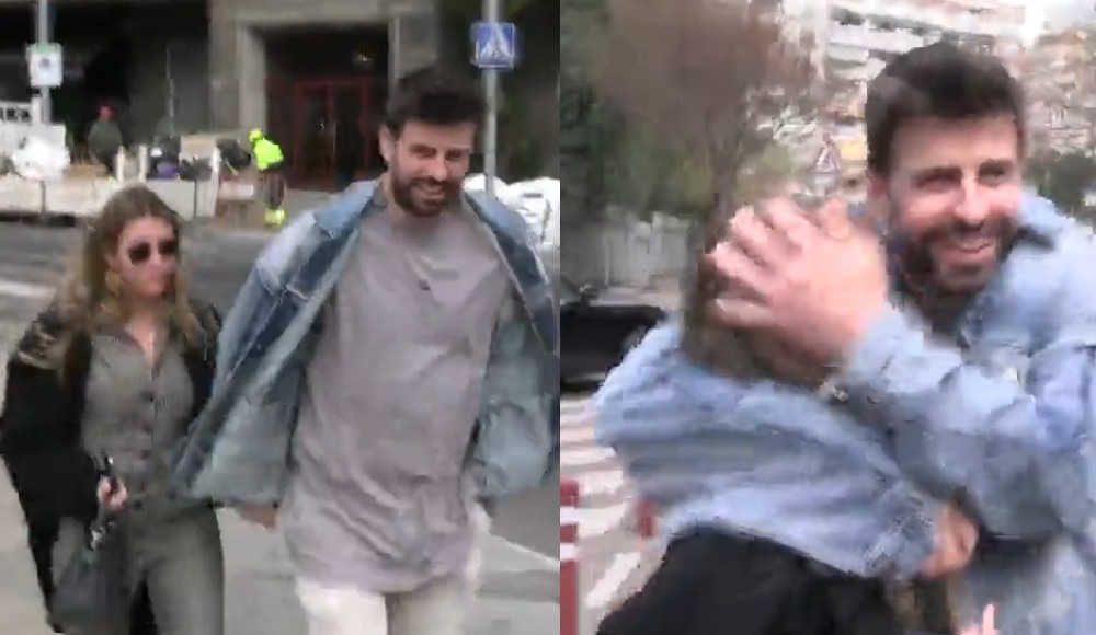 La pareja fue captada caminando, agarrada de la mano, mientras eran interrogados por un periodista.