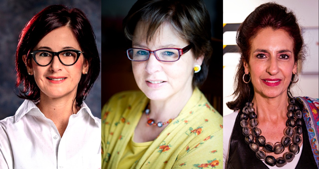 Juliana Restrepo, directora del Museo Nacional de Colombia; Piedad Bonnett, poeta y escritora; Claudia Hakim, directora del Museo de Arte Moderno de Bogotá.