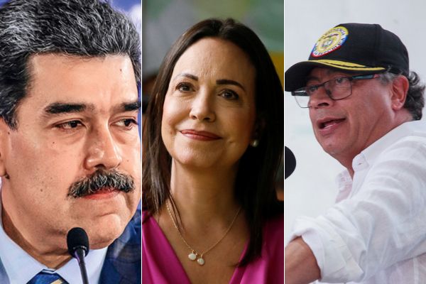Nicolás Maduro, María Corina Machado y Gustavo Petro.