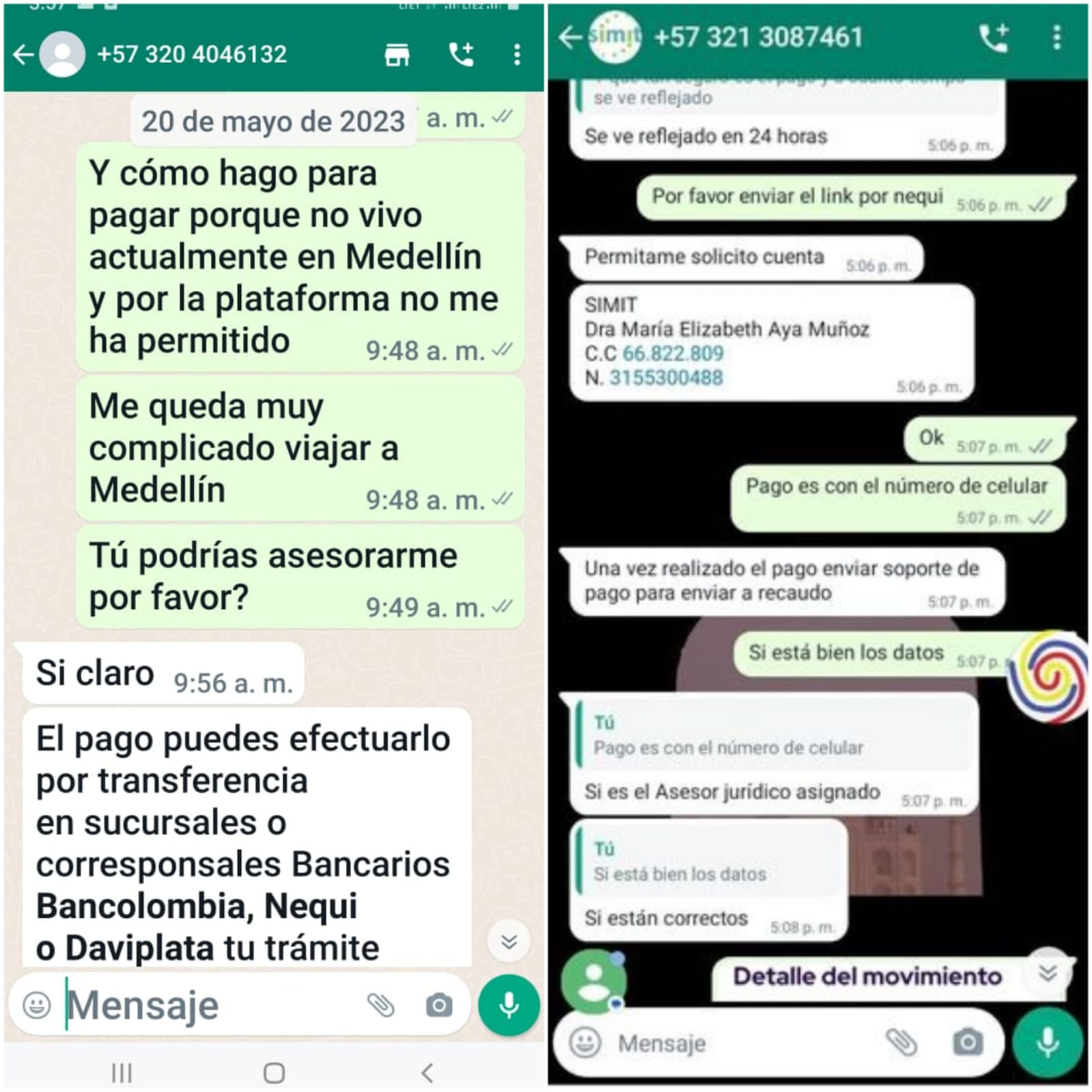 Los delincuentes usan el chat de WhastApp como canal de estafa.