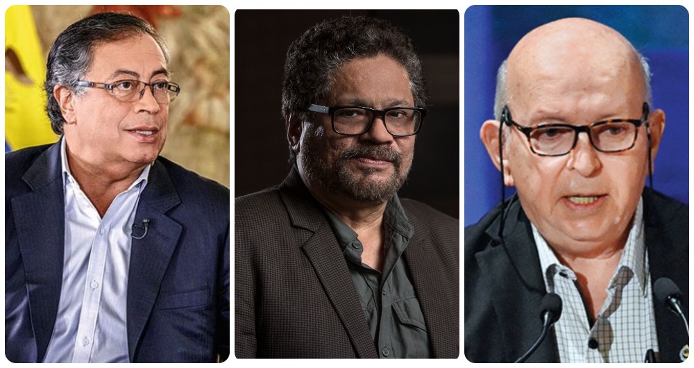 Gustavo Petro, Iván Márquez y Otty Patiño.