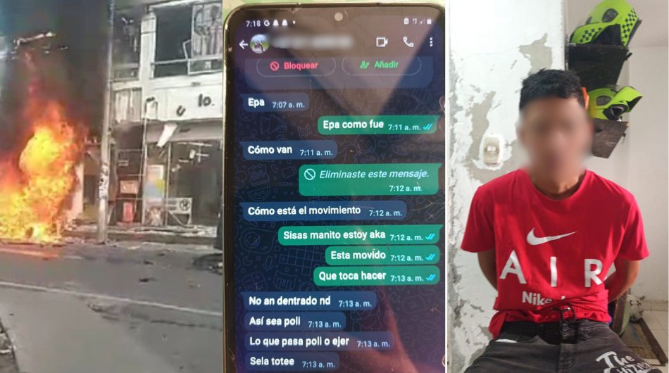 Chats hallados en teléfono de un hombre tras atentado terrorista en Jamundí.
