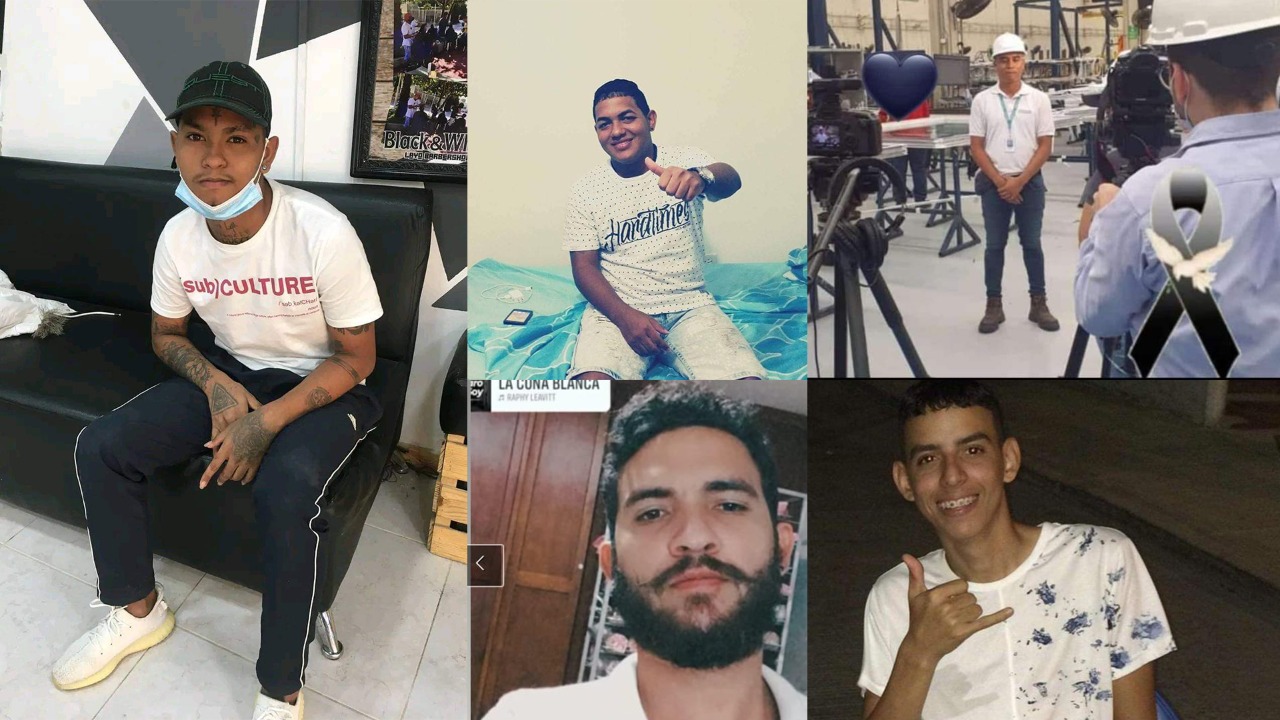 De izquierda a derecha y de arriba hacia abajo:  Johan Polo Chiquillo,  Edwin Cardoza Tapia,  Dani Daniel de La Hoz, Chelo Acevedo Villa y Henry David Flórez Payares.