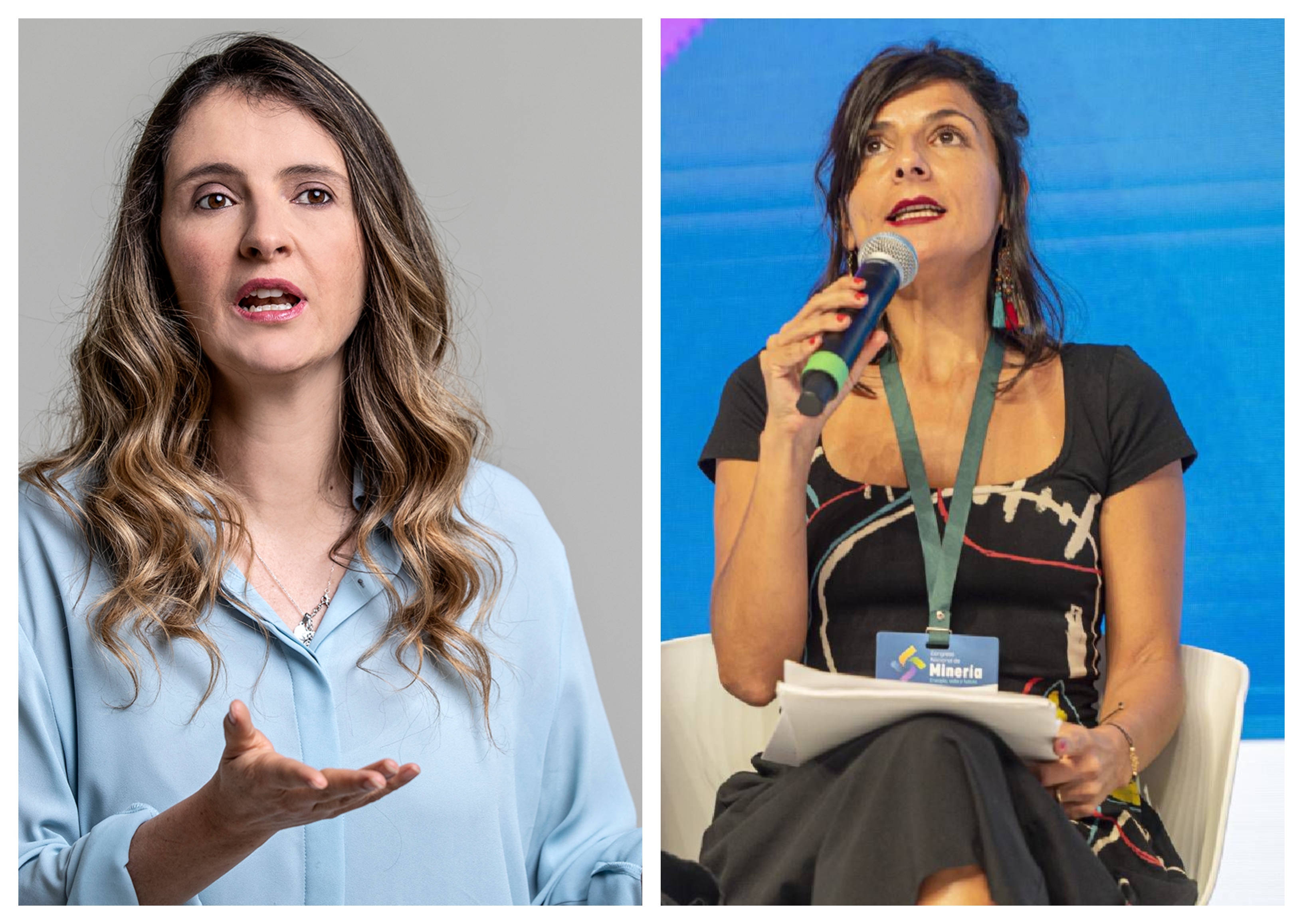 Paloma Valencia, senadora del Centro Democrático, e Irene Vélez, ministra de Minas.