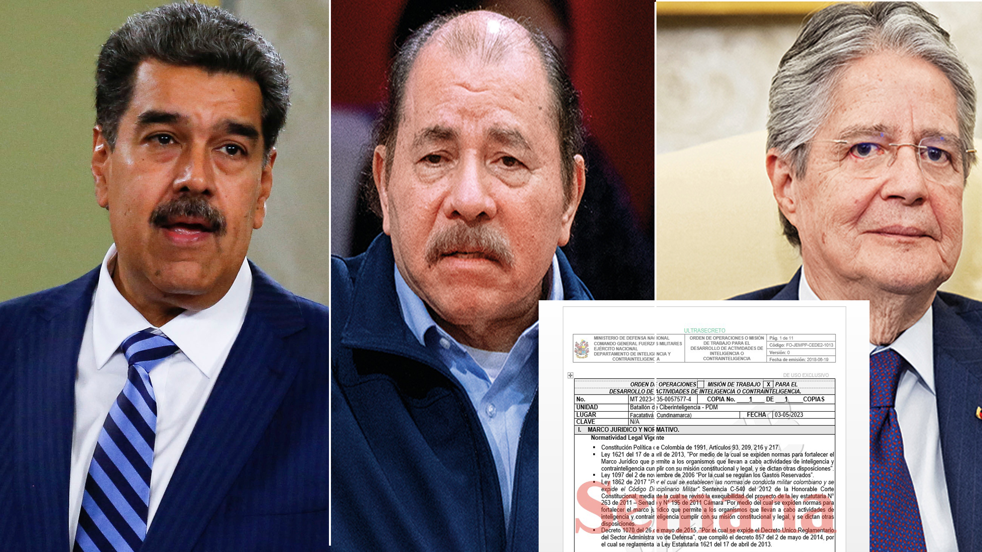 Nicolás Maduro, Daniel Ortega y Guillermo Lasso