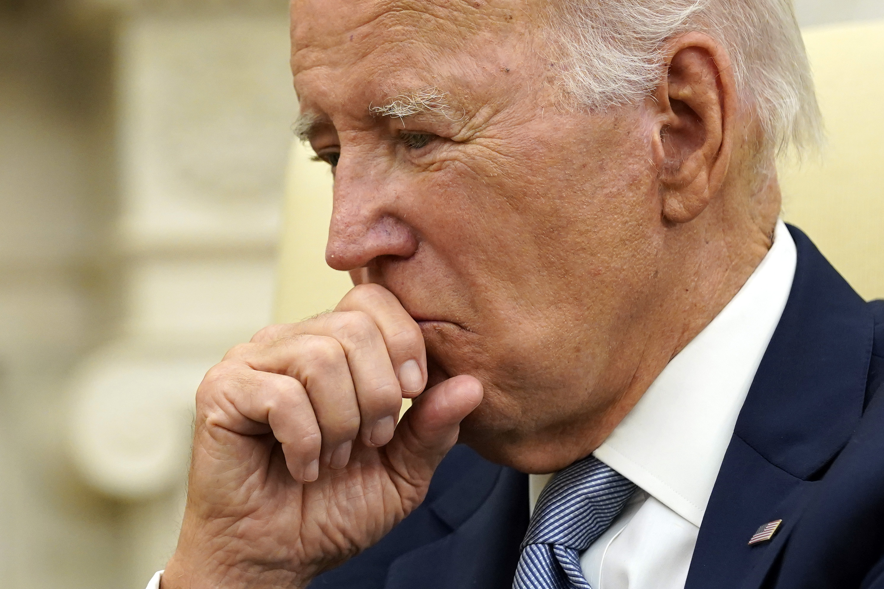 President Joe Biden listens as he meets with Costa Rica President Rodrigo Chaves in the Oval Office of the White House in Washington, Tuesday, Aug. 29, 2023. (AP Photo/Susan Walsh)