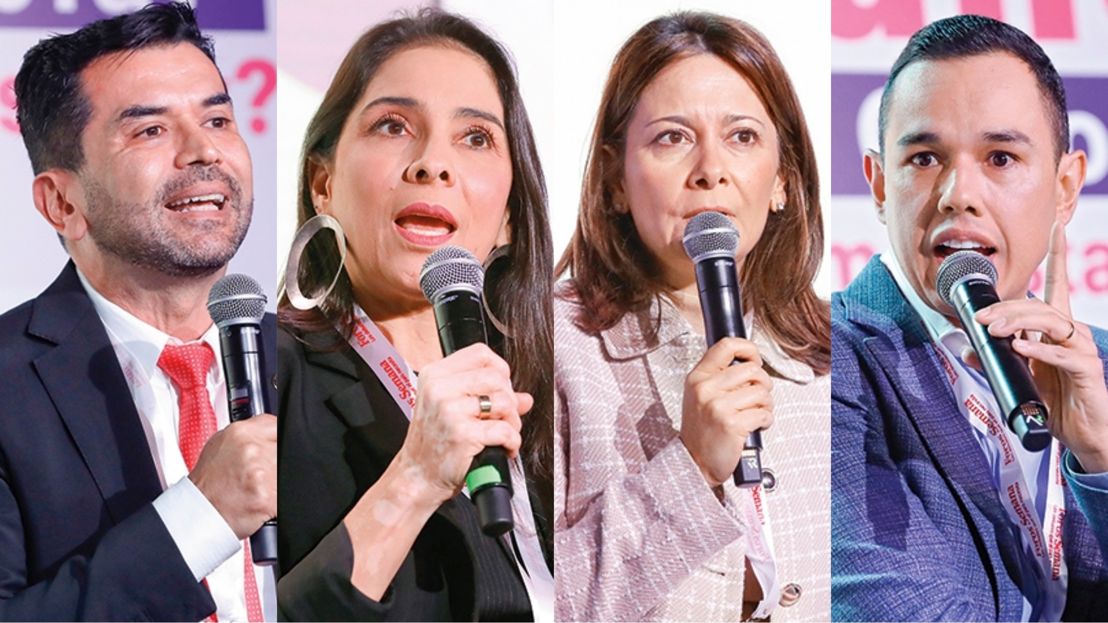 Javier Orlando Pacheco, jefe del servicio de Oncología Clínica del Hospital San José; Lina Hinestroza, directora de la Fundación AlmaRosa; Ana María Vesga, presidenta de la Asociación Colombiana de Empresas de Medicina Integral (Acemi) y Diego Guauque, periodista de Séptimo Día.