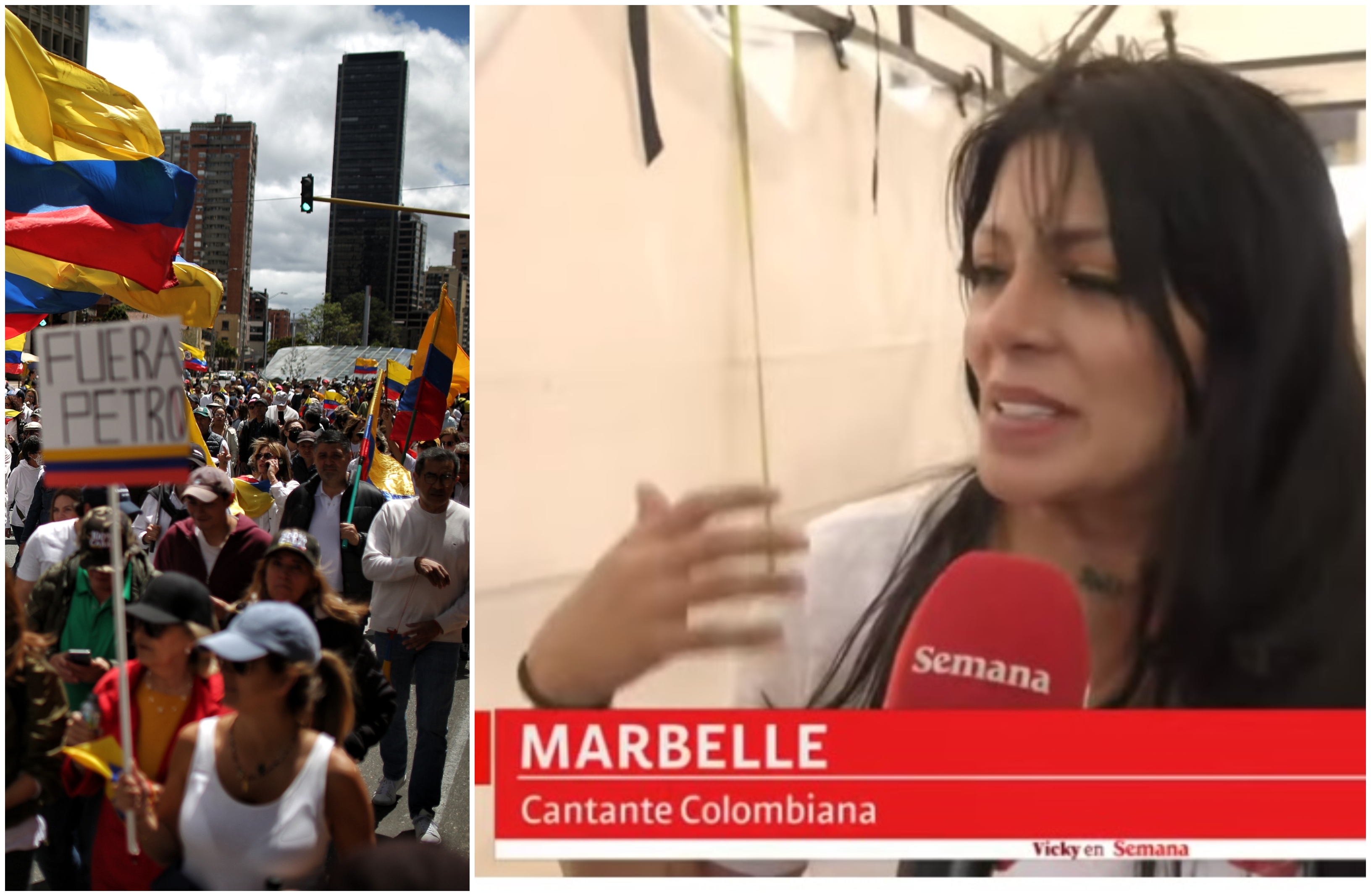 Marbelle se le plantó al presidente Petro en la Marcha de la Mayoría y le  dejó un mensaje a Francia Márquez