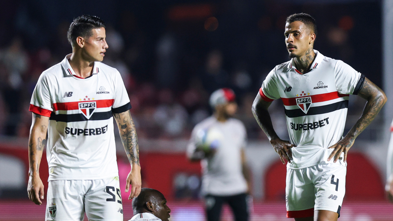 James Rodríguez con São Paulo en el clásico del Brasileirao ante Palmeiras
