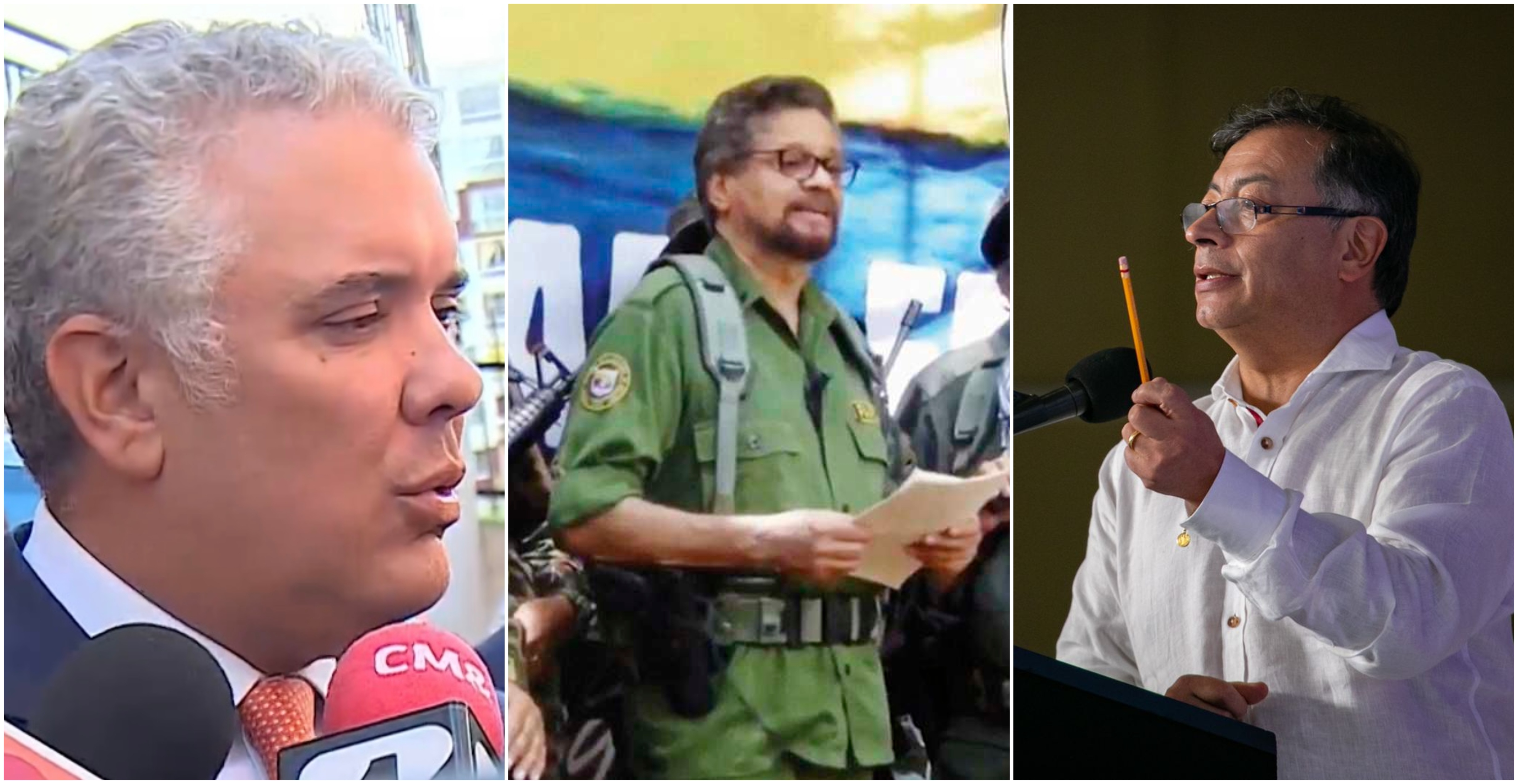 Iván Duque, Iván Márquez y Gustavo Petro