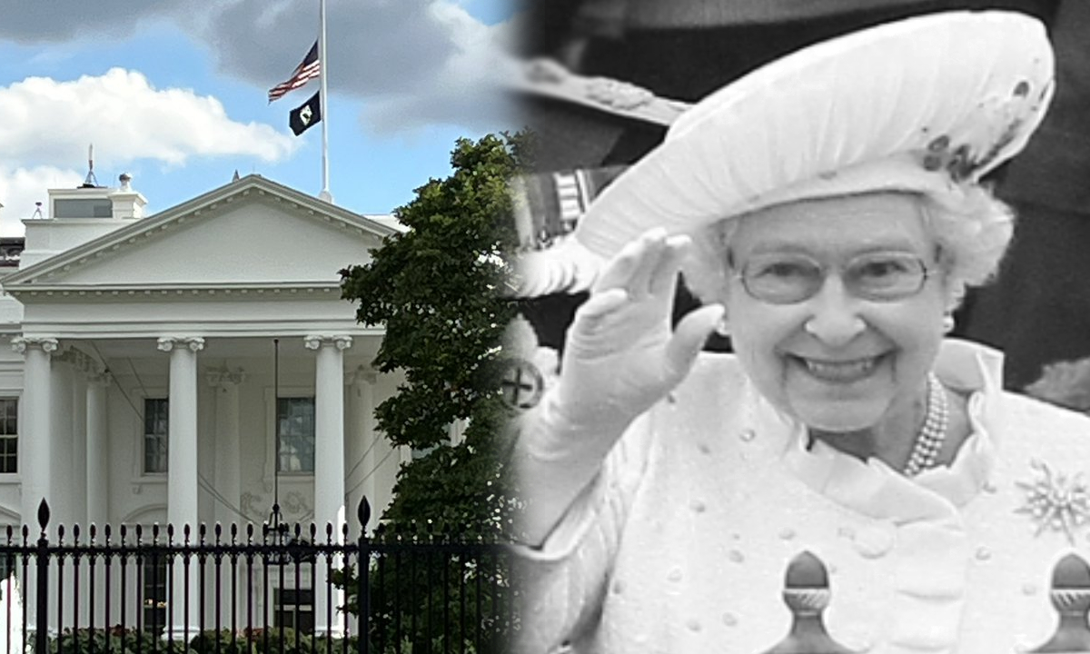 Estados Unidos se solidariza con el Reino Unido por muerte de la reina Isabel e iza a media asta su bandera.
