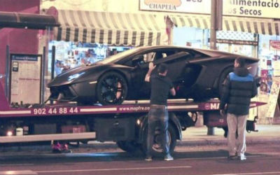 Cristiano Ronaldo queda varado en su Lamborghini