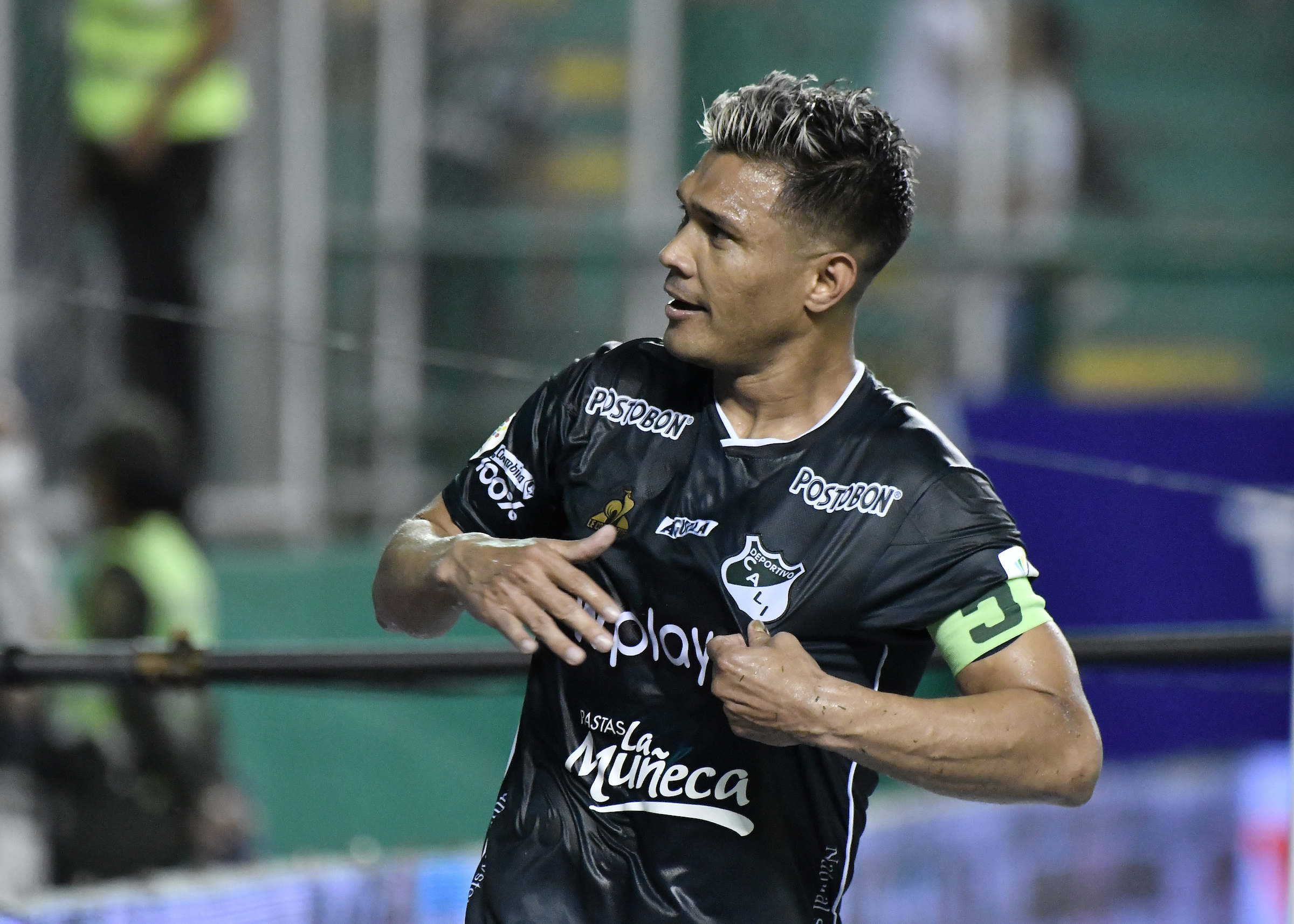 Deportivo Cali vs Deportes Quindío - Teófilo Gutiérrez celebra el único tanto del partido por la fecha 18.