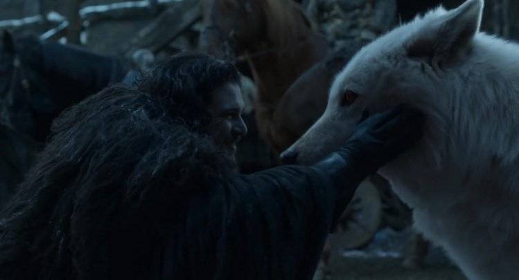 Ghost, el lobo huargo de Jon Snow, termina a su lado en Game of Thrones