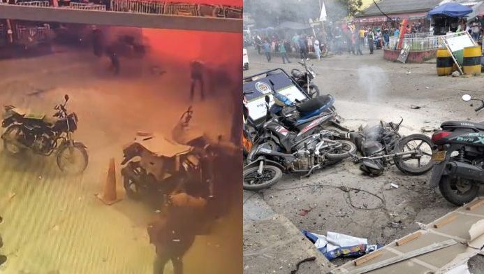 Disidentes de las Farc ubicaron la motocicleta cargada con explosivos en la zona comercial de Piendamó, luego la activaron al paso de varios policías y soldados.