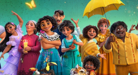 Algunos personajes de la película Encanto de Disney, inspirada en Colombia.