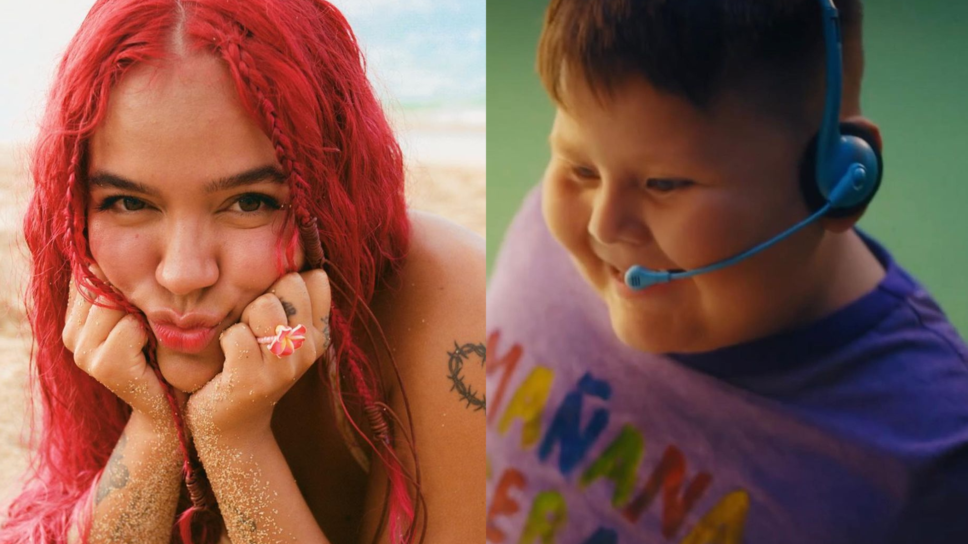 La cantante integró al influencer en el video de su nueva canción. Fotos: Instagram @karolg - @iker.elmillonario.