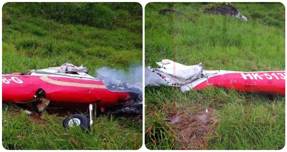 Así quedó la aeronave accidentada este miércoles.