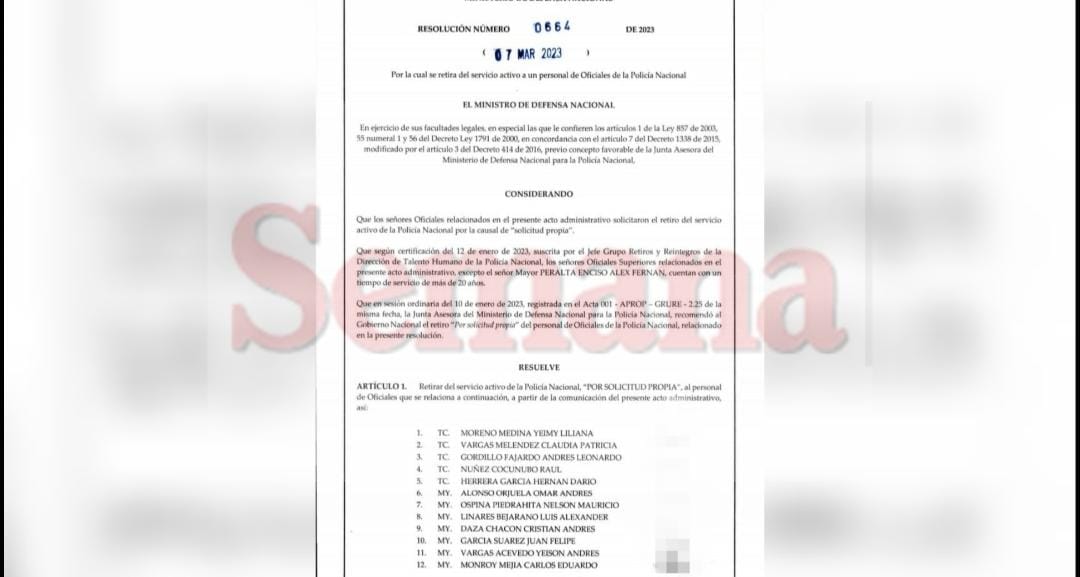 Atención: retiro masivo de policías, este es el decreto tras la salida de 32 oficiales.