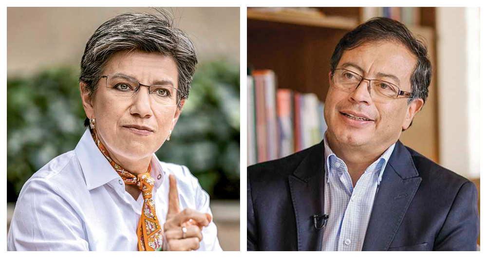 Claudia López y Gustavo Petro.