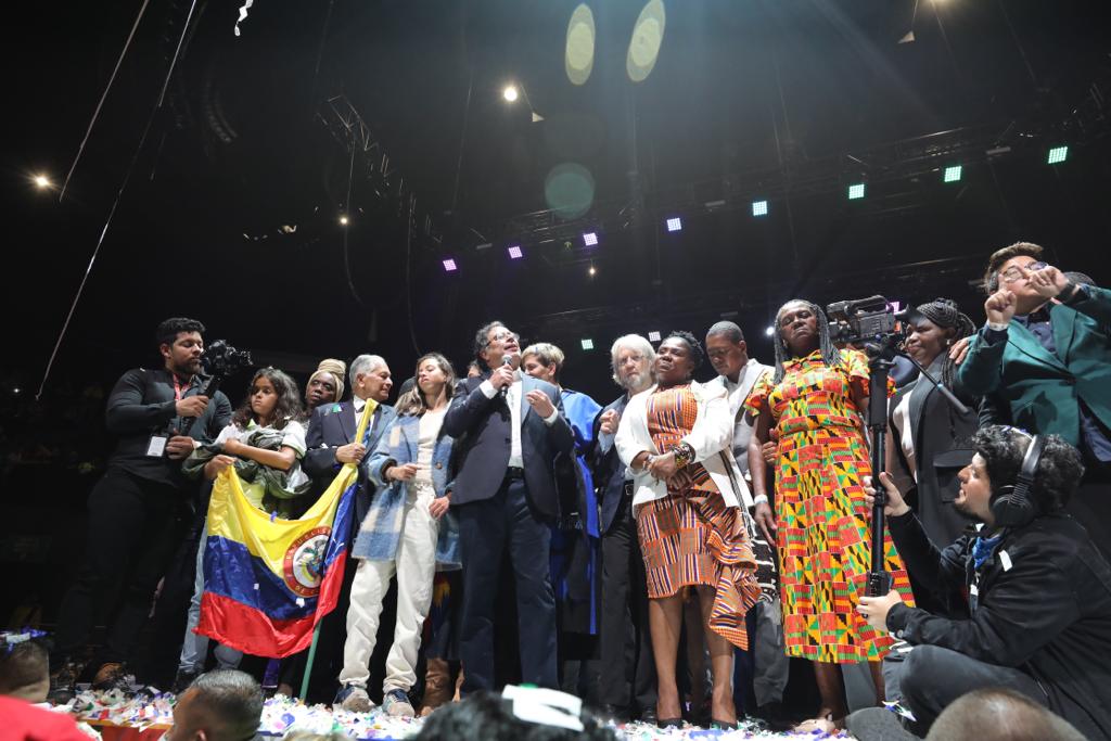 Antanas Mockus en Celebración con Gustavo Petro