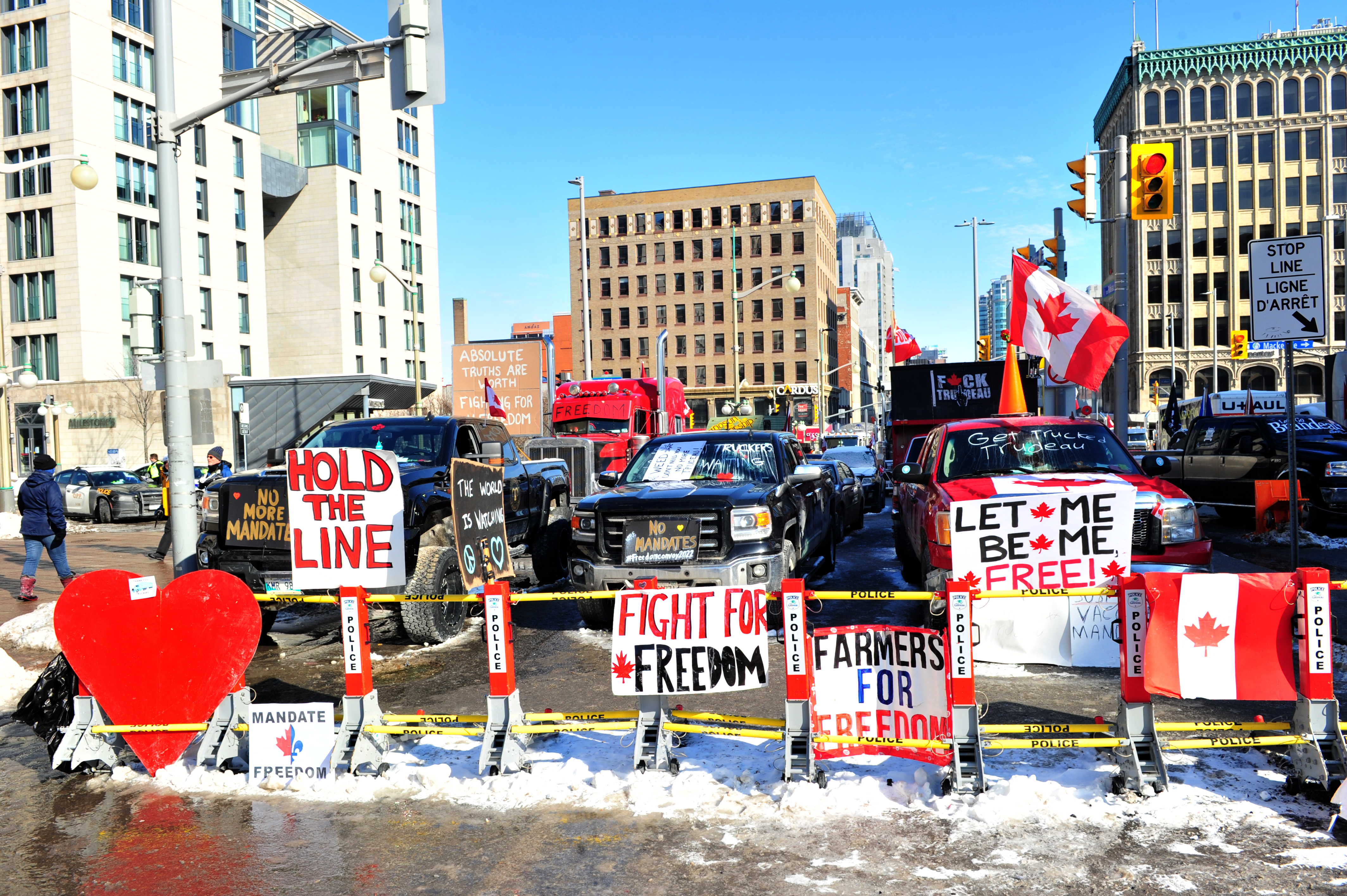 Las manifestaciones del "Convoy de la Libertad" comenzaron el 29 de enero. (Photo by Kadri Mohamed/Anadolu Agency via Getty Images)