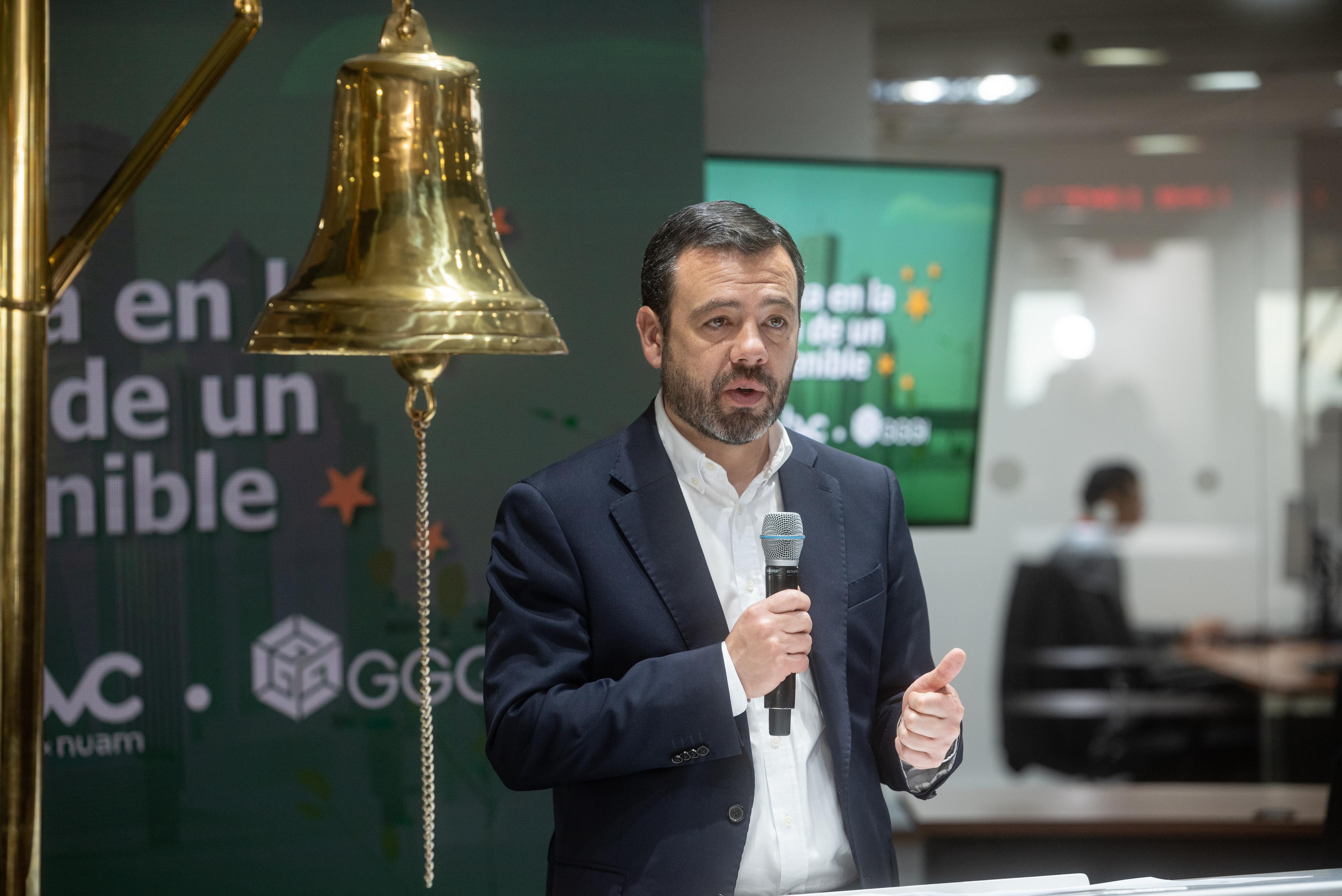 Alcalde Carlos Fernando Galán, en la Bolsa de Valores de Colombia