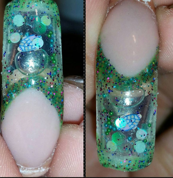 Tendencias de uñas y manicure: bubble nails y aquarium nails