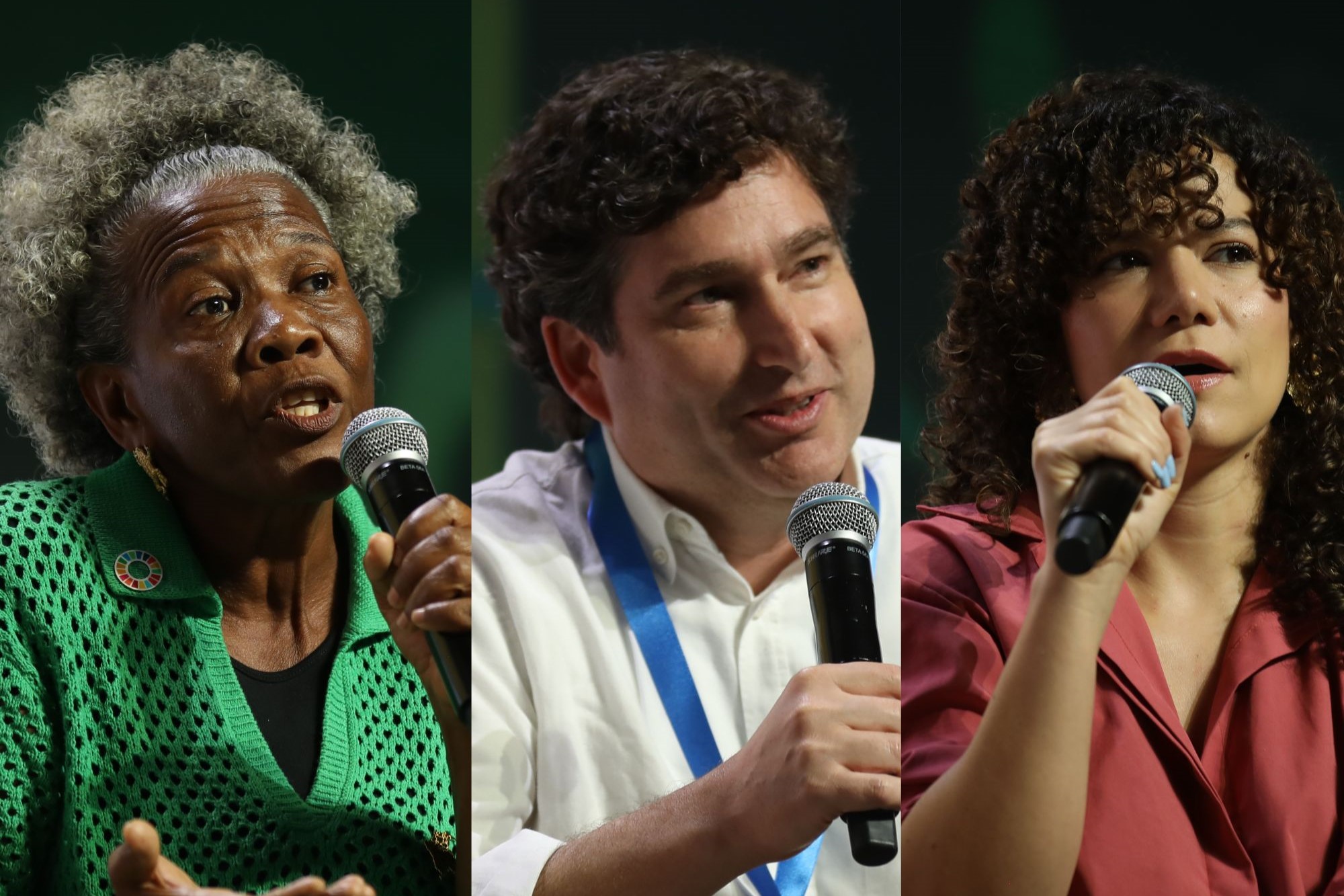 Josefina Klinger, cofundadora del Foro Interafroamericano para el Cambio Climático (IAFCC); Hernando García, director general del Instituto de Investigación de Recursos Biológicos Alexander von Humboldt y Stefanía Fernández, responsable de Sostenibilidad y Diversidad en Comfama.