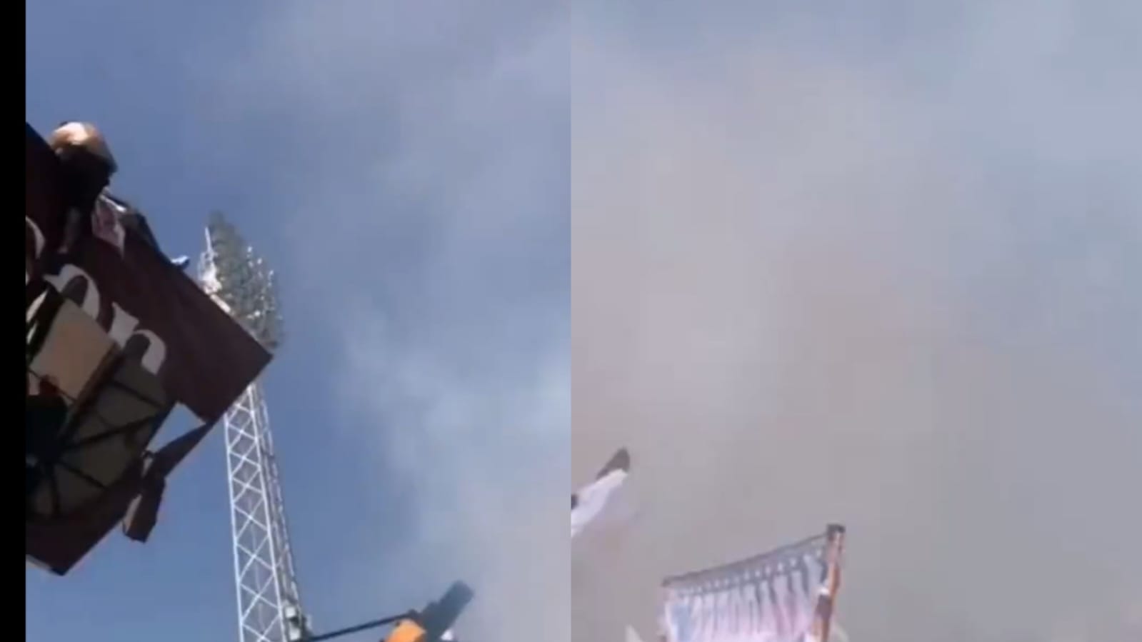 Colapsa parte de una tribuna en estadio chileno. -Foto: Twitter @enunabaldosa