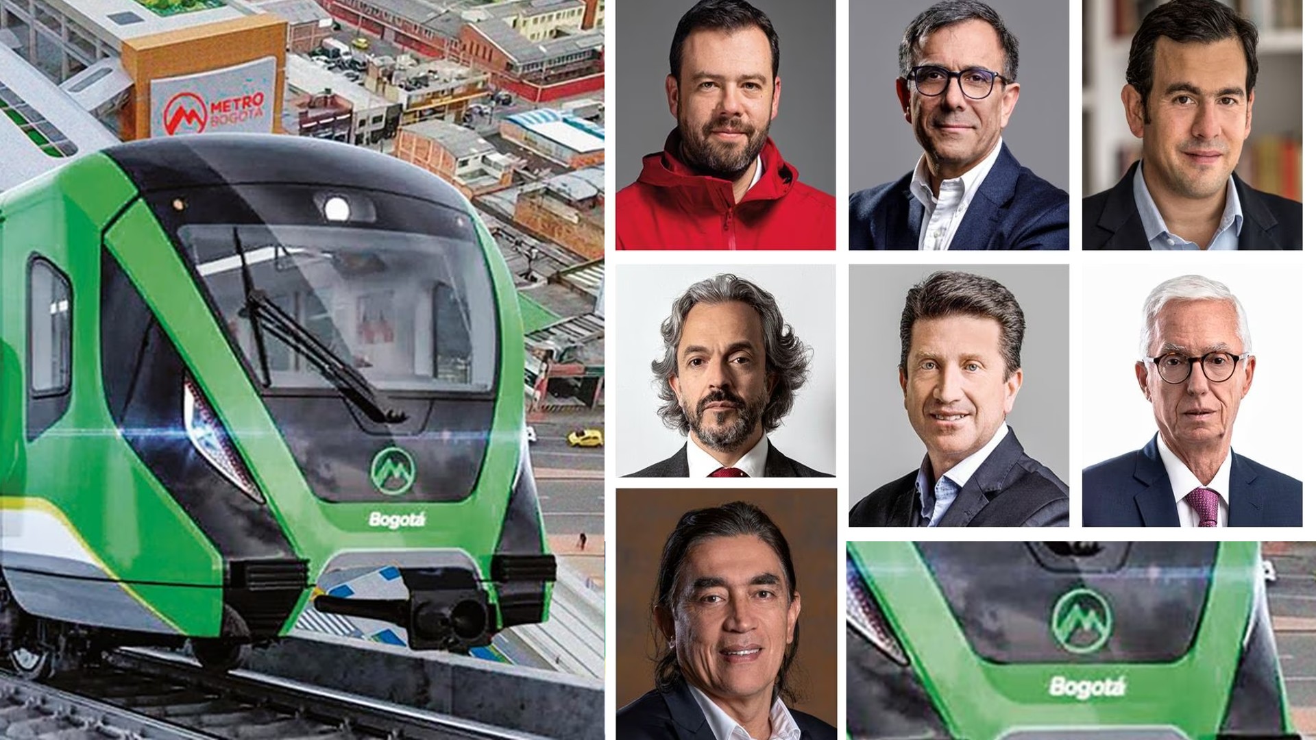 Candidatos a la alcaldía de Bogotá. Arriba de izquierda a derecha: Carlos Fernando Galán, Jorge Luis Vargas y Rodrigo Lara. Mitad de izquierda a derecha:Juan Daniel Oviedo, Diego Molano y Jorge Robledo. 
Abajo:  Gustavo Bolívar, | Foto: Montaje SEMANA