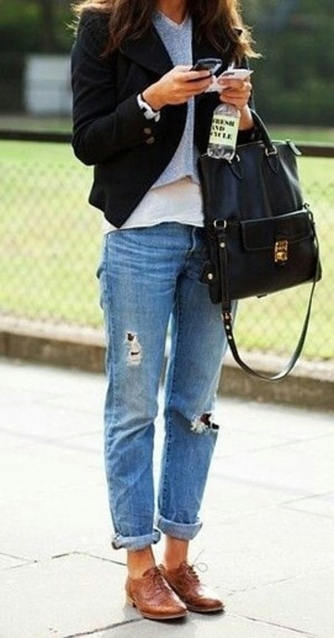 Cómo usar jeans tipo boyfriend