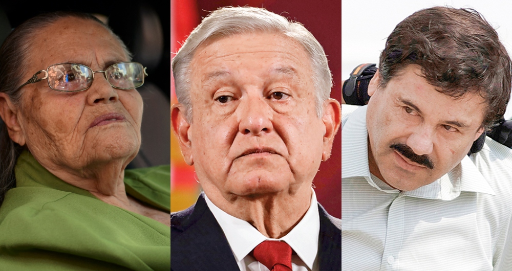 De izquierda a derecha: María Consuelo Loera, AMLO y ‘El Chapo’ Guzmán.