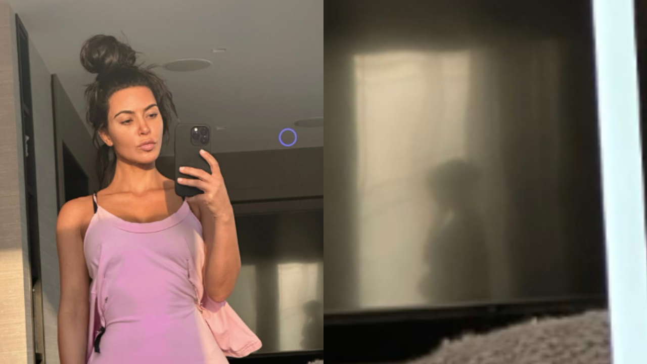 Kim Kardashian y la fotografía en la que se evidencia un supuesto fenómeno paranormal.