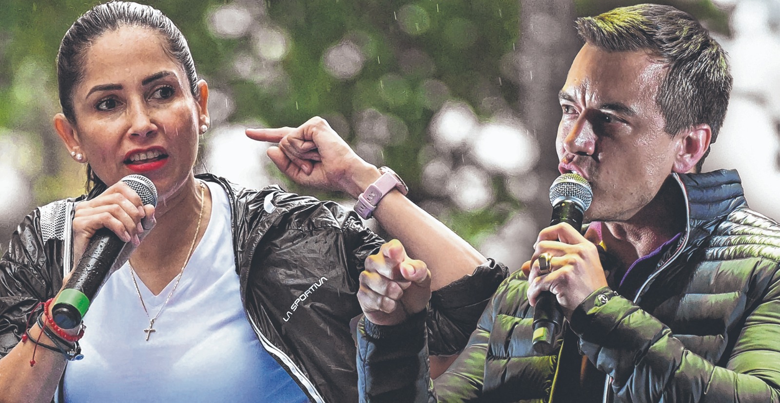 Luisa González y Daniel Noboa son los candidatos principales para la presidencia de Ecuador. (Montaje EL País /AFP).