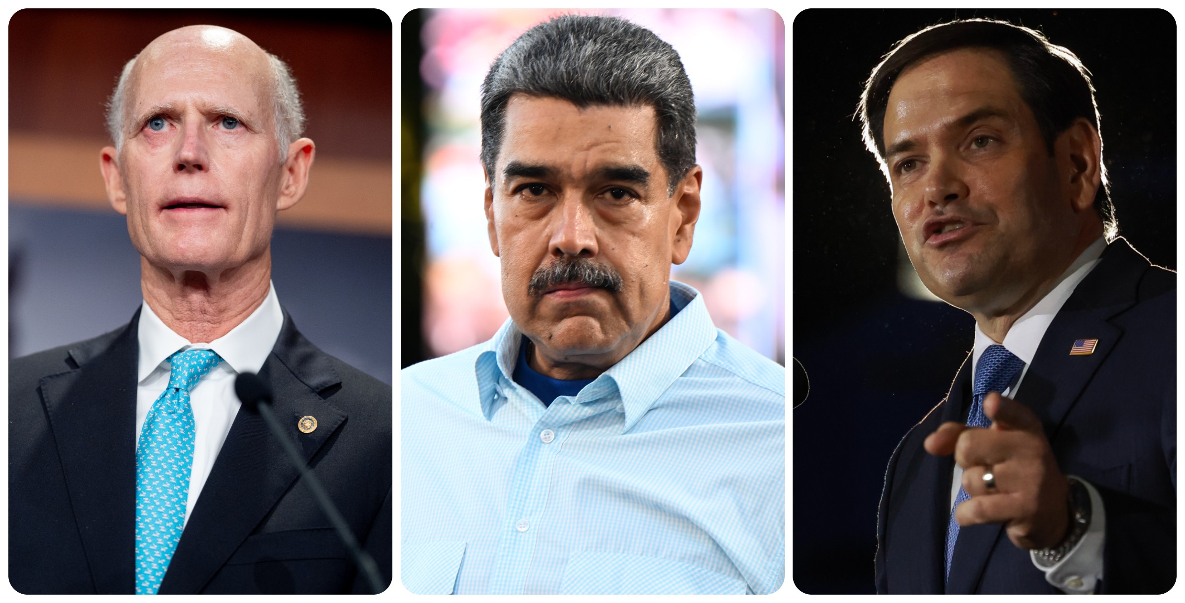 Rick Scott, Nicolás Maduro y Marco Rubio