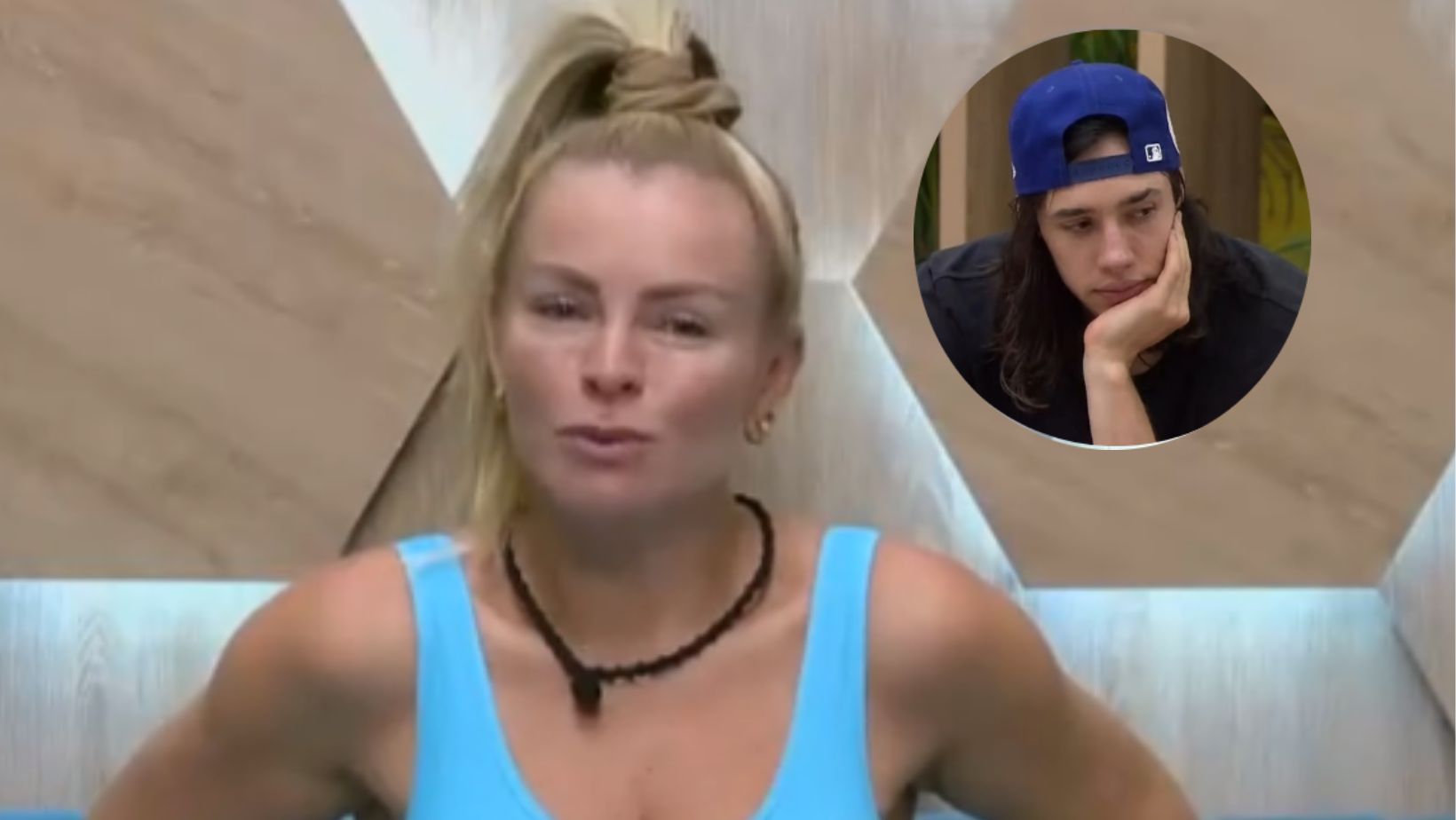 Sandra Muñoz y Juan David Zapata en La casa de los famosos