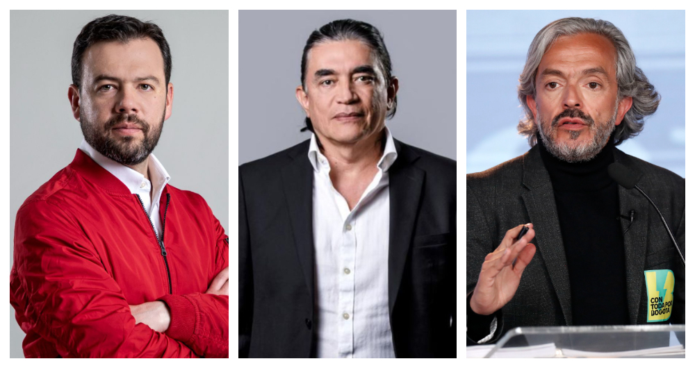 Carlos Fernando Galán, Gustavo Bolívar y Juan Daniel Oviedo