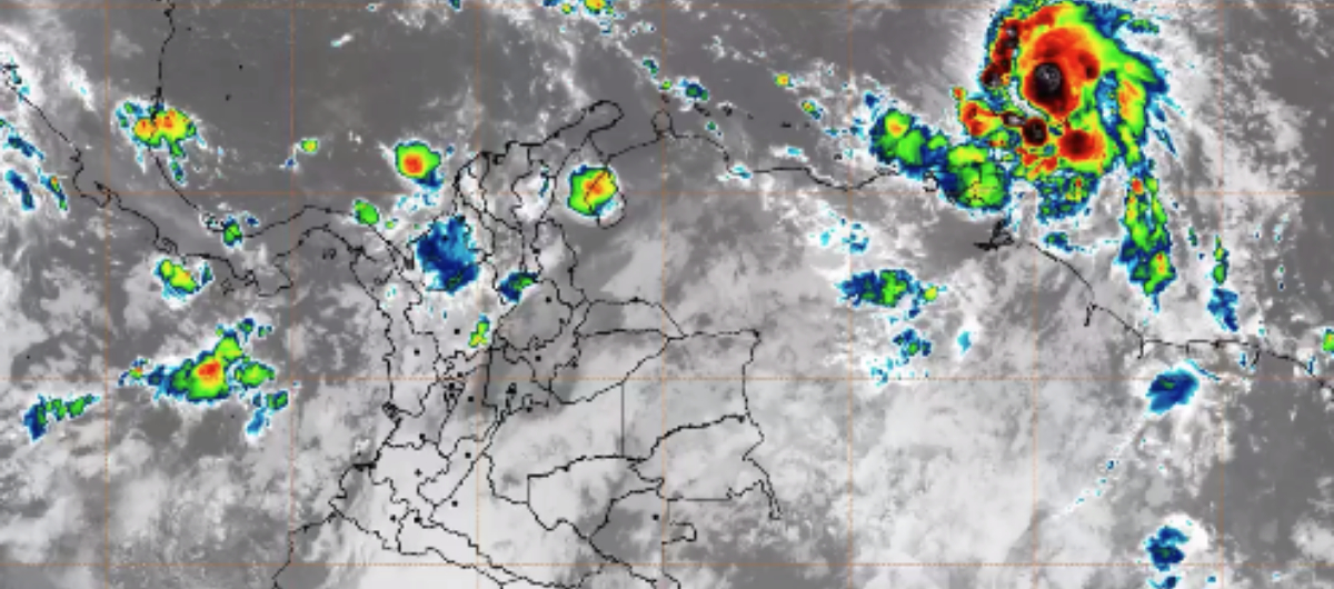 La imagen del Ideam sobre el huracán Elsa