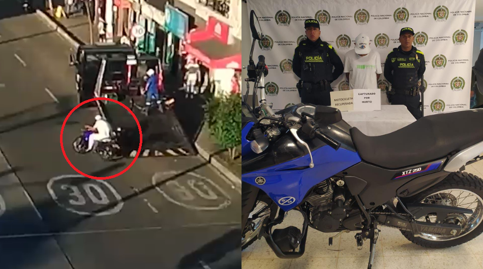 Robo de motocicleta en Envigado, Antioquia.