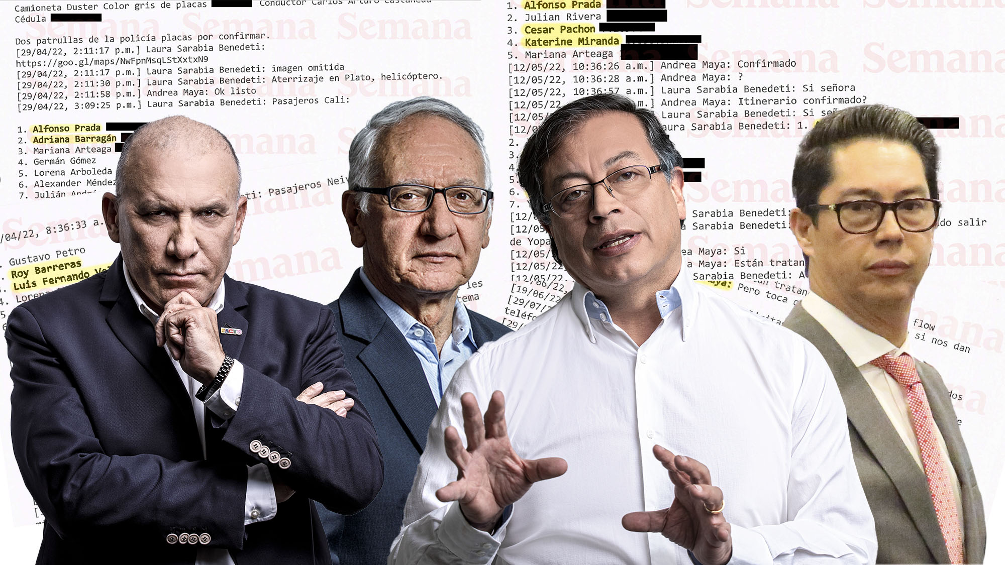 Los chats dejan claro que quienes subían a esos vuelos eran el presidente Gustavo Petro, Roy Barreras, Pedro Florez, Guillermo Alfonso Jaramillo