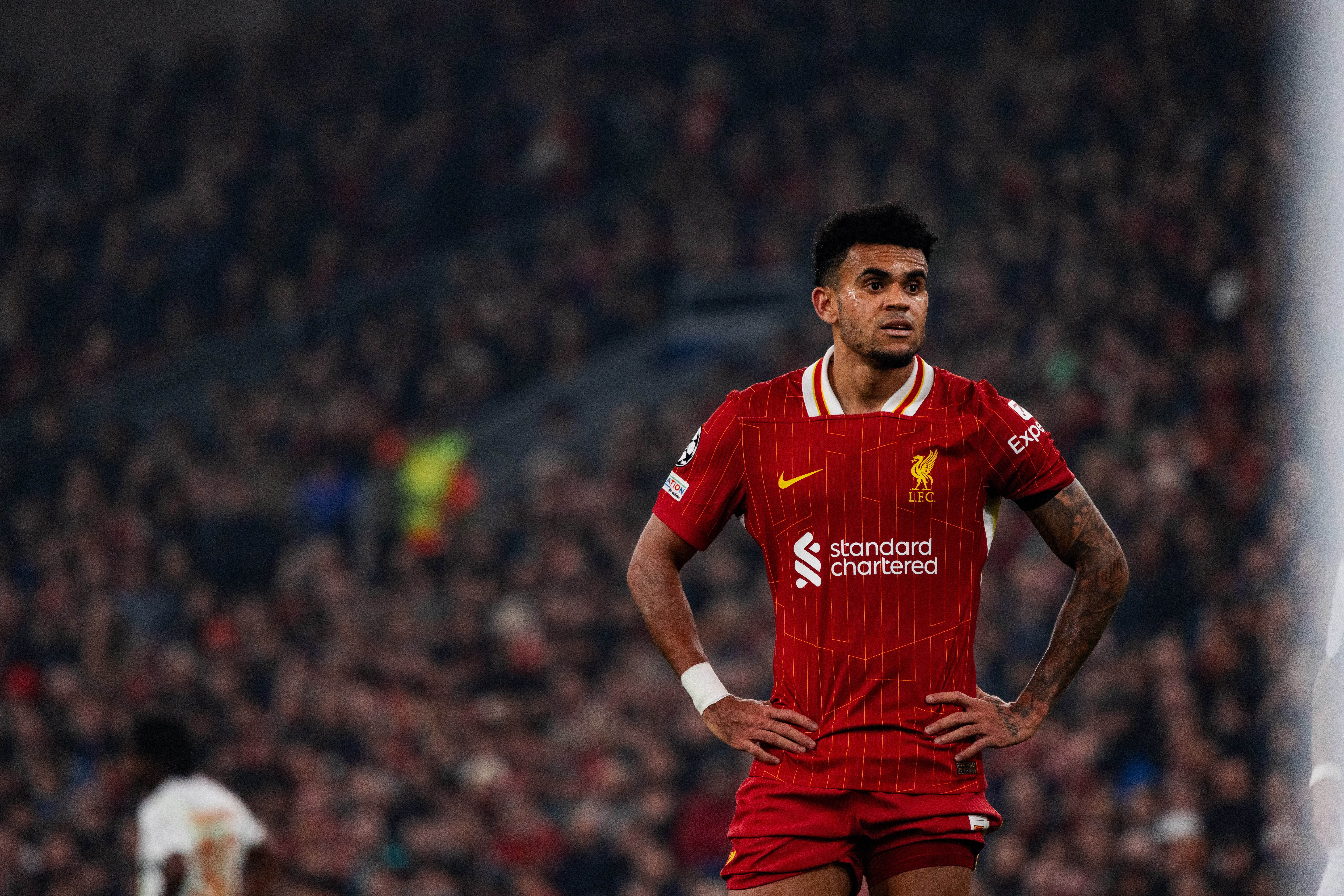 Luis Díaz, jugador del Liverpool de Inglaterra