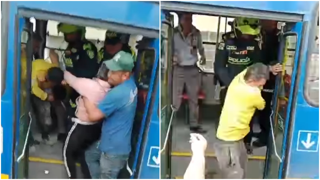 Batalla campal en bus del SITP: pasajeros y conductor se fueron a los puños.